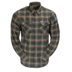 DIXXON Women’s Brownnell’s Flannel Shirt Plaid Green Gold Medium NWOT